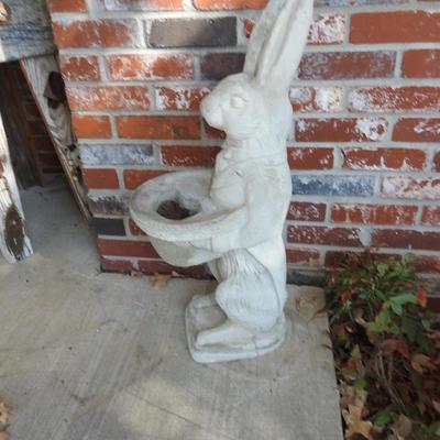 Yard art concrete rabbit
