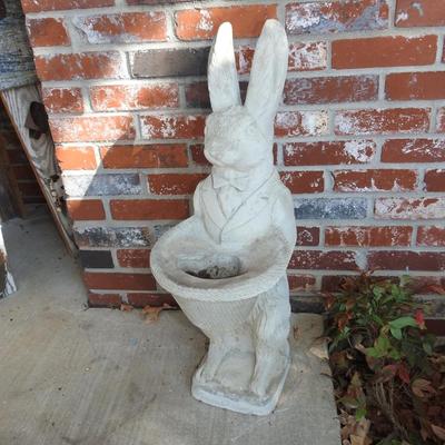 Yard art concrete rabbit