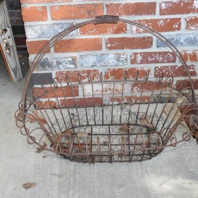 Large metal plant basket