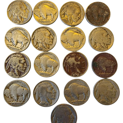 17 Buffalo Nickels