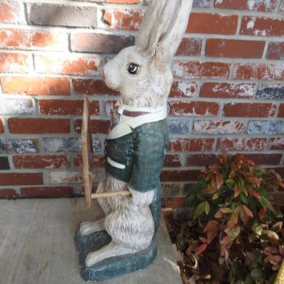 Yard Art welcome rabbit