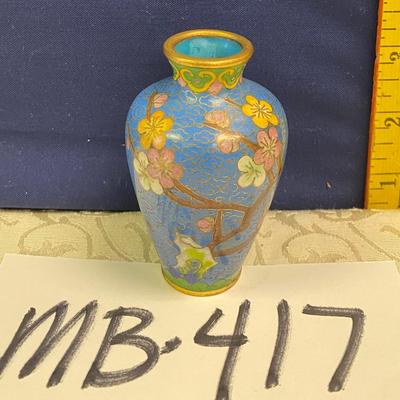 Small CloisonnÃ© Floral Vase