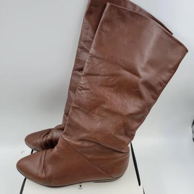 VINTAGE ACORN BROWN SLOUCH BOOTS SIZE 10