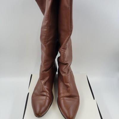 VINTAGE ACORN BROWN SLOUCH BOOTS SIZE 10