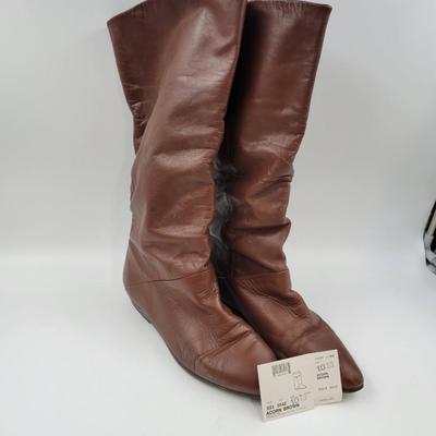 VINTAGE ACORN BROWN SLOUCH BOOTS SIZE 10