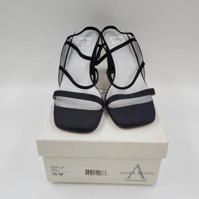 ANNE KLIEN STORY AL BLACK SATIN ELEGANT DRESS SHOES SZ 10