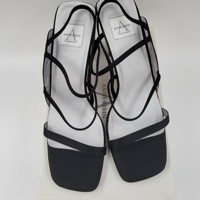ANNE KLIEN STORY AL BLACK SATIN ELEGANT DRESS SHOES SZ 10