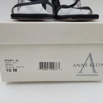 ANNE KLIEN STORY AL BLACK SATIN ELEGANT DRESS SHOES SZ 10