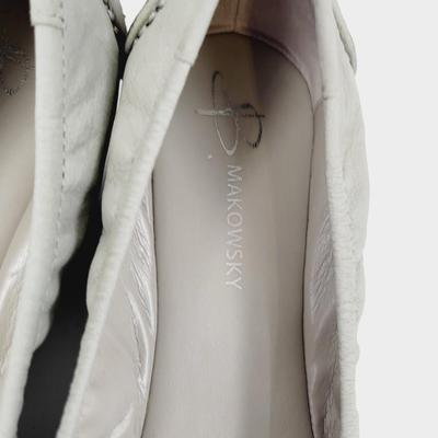 NEW B MAKOWSKY LEATHER w/ KNOTTED METAL SLIP ONS SIZE 10
