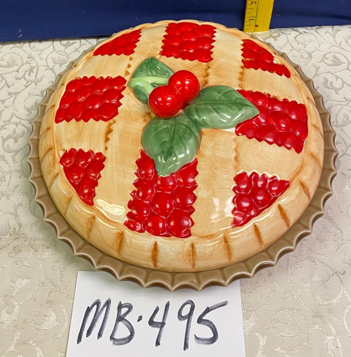 Cherry pie plate with lid estatesales