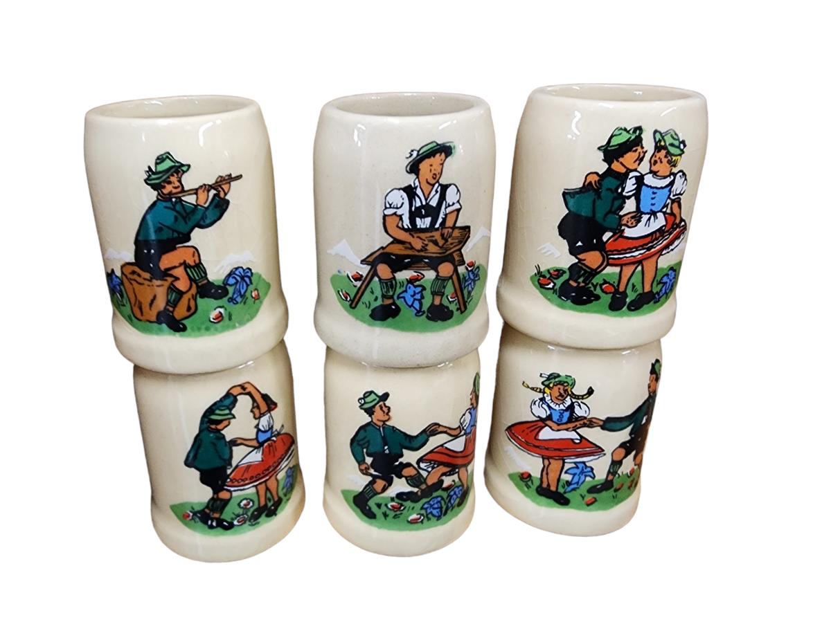 Six miniature mugs estatesales
