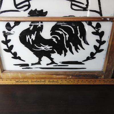 Glass chicken sign
