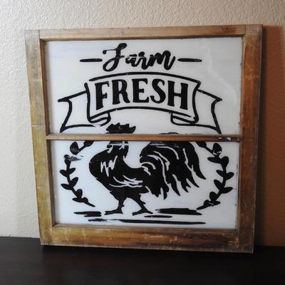 Glass chicken sign