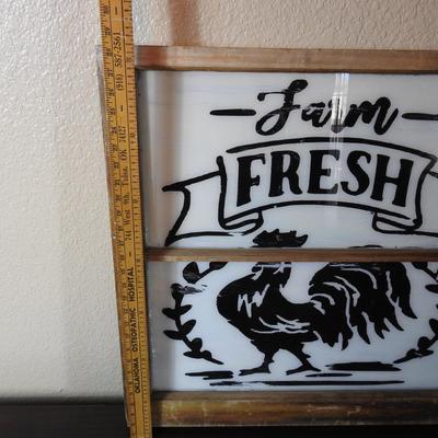 Glass chicken sign