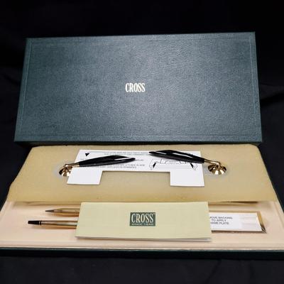 Cross Alabaster Double Pen Desk Set  NIB