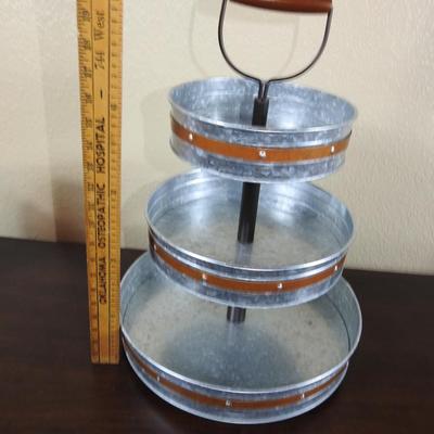 3 tiered galvanized serving stand