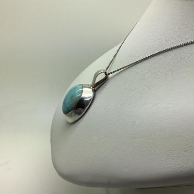 8314 Sterling Silver Turquoise Pend on 18