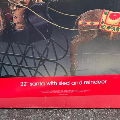 JCPENNY ~ 22â€ Santa With Sled & Reindeer