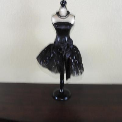Black lace and sequins dress form