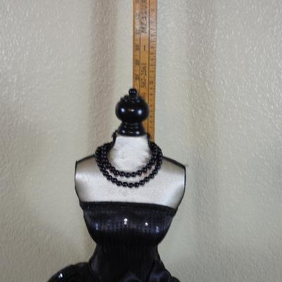 Black lace and sequins dress form