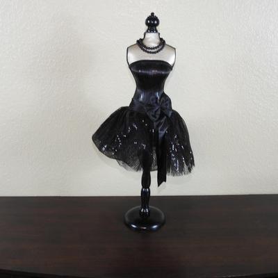 Black lace and sequins dress form