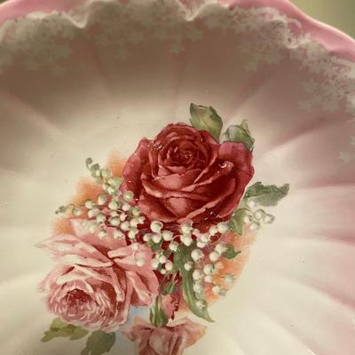 Glazed Pottery Rose Serving Dish