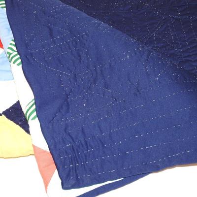 Half square, triangle quilt