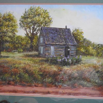 Old log cabin original art