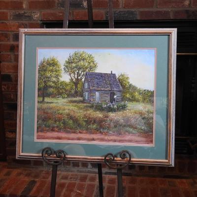 Old log cabin original art