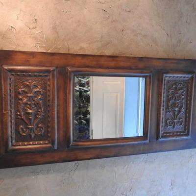 Large copper beveled mirror