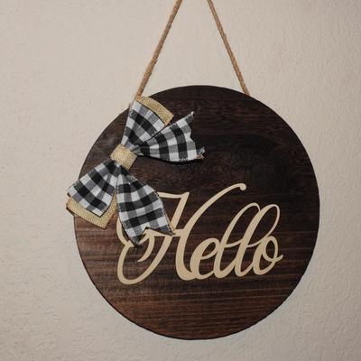 Hello wall hanging sign
