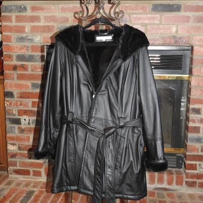 Women's leather coat
