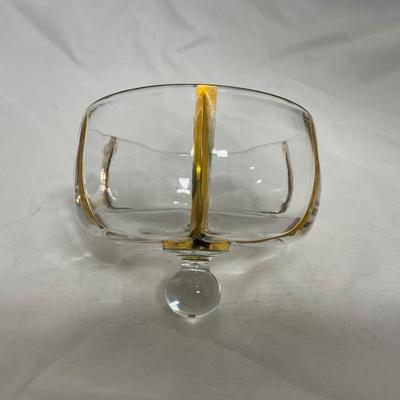 -1- Clear Glass | Gold Accents | Butter Dish | Sugar and Creamer