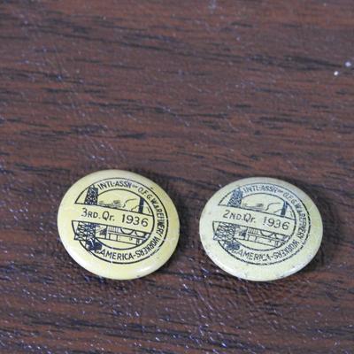 1936 American workers union buttons