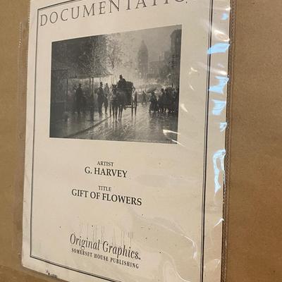 1995 Artist Signed Limited Edition "Gift of Flowers" by G. Harvey