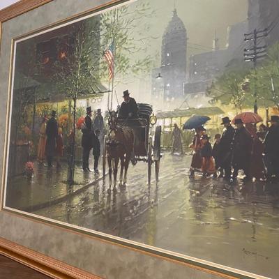 1995 Artist Signed Limited Edition "Gift of Flowers" by G. Harvey