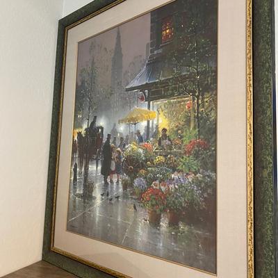 1997 Artist Signed Limited Edition "Flower Shop" by G. Harvey