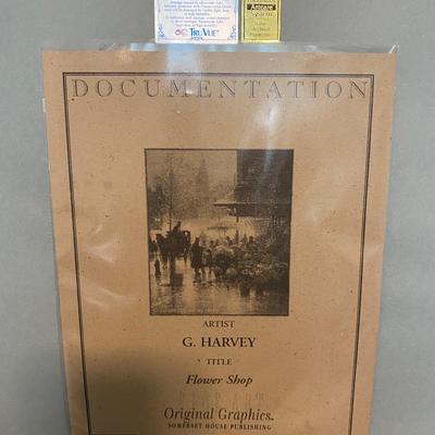 1997 Artist Signed Limited Edition "Flower Shop" by G. Harvey
