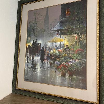 1997 Artist Signed Limited Edition "Flower Shop" by G. Harvey