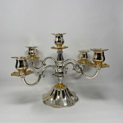 Vintage Silver and Gold Tone Candelabra