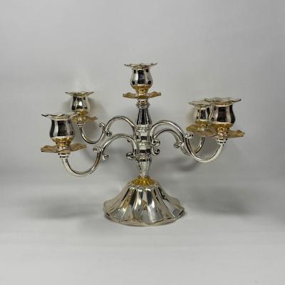 Vintage Silver and Gold Tone Candelabra