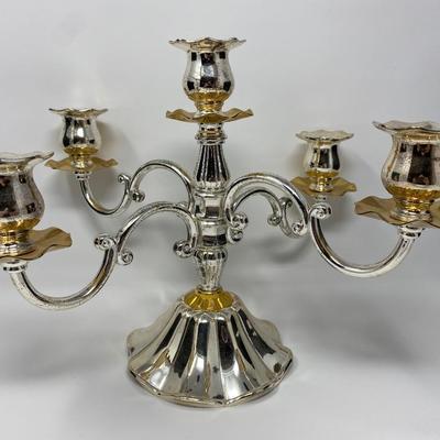 Vintage Silver and Gold Tone Candelabra