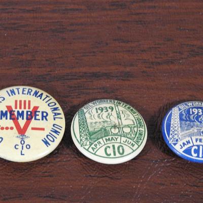 Collection of oil workers international union pins