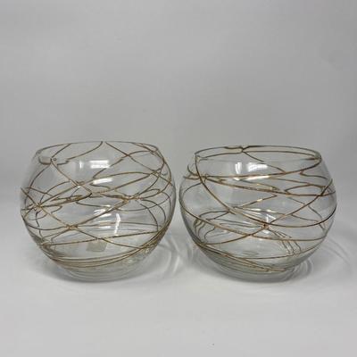 Pair of PartyLite Calypso Gold Tealight Candle Holders