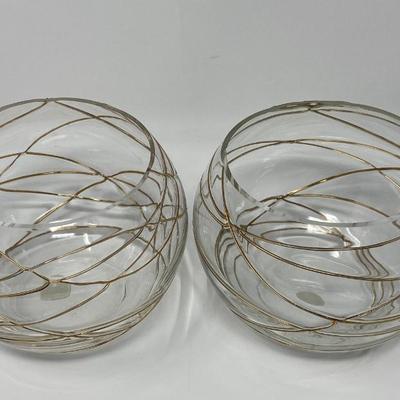 Pair of PartyLite Calypso Gold Tealight Candle Holders
