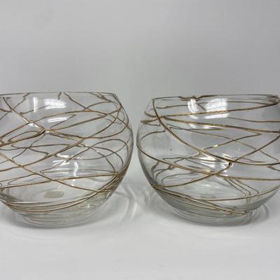 Pair of PartyLite Calypso Gold Tealight Candle Holders