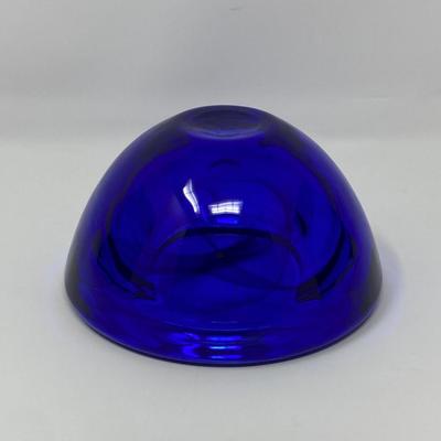 New Kosta Boda Atoll Cobalt Blue Bowl Designed by Anna Ehrner