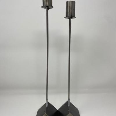 Pair of Signed Mid-Century Modern Art Sculptures