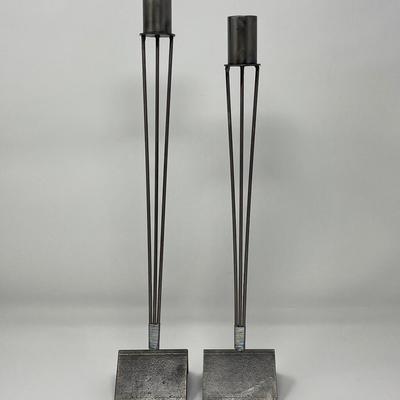 Pair of Signed Mid-Century Modern Art Sculptures
