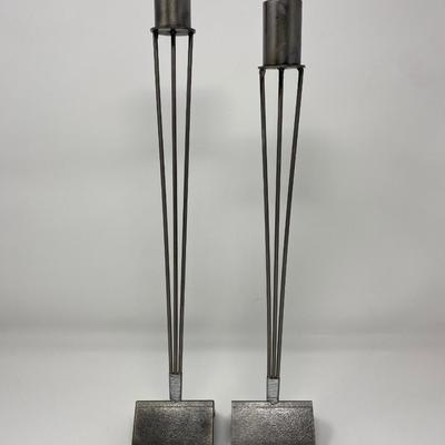 Pair of Signed Mid-Century Modern Art Sculptures